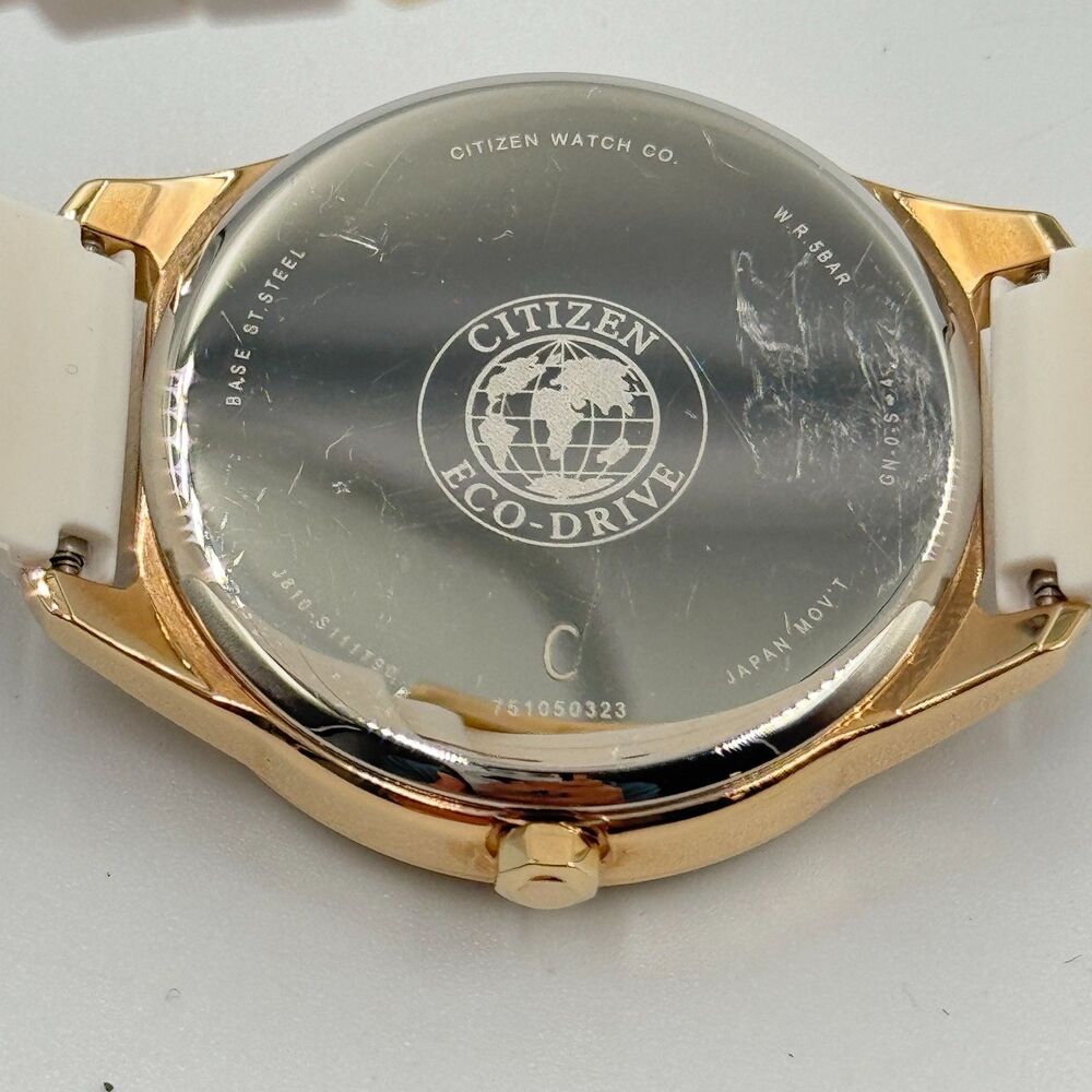 Citizen Chandler FE6103-00A Womens White Crystal Eco-Drive Gold Watch - Picture 13 of 16